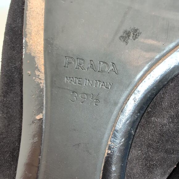 PRADA Suede Leather Embellishment Loafers Pointed Toe Made in Italy 39.5 / 9 9.5 - Picture 5 of 11